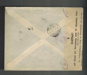 1922 Amsterdam Netherlands Cover to Germany Censored by Currency Control