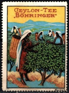 Vintage Germany Poster Stamp Böhringer Ceylon Tea