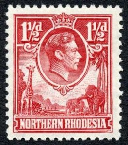 North Rhodesia SG29 1 1/2d Carmine-red Fresh U/M Cat 50 pounds