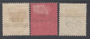 BRITISH BECHUANALAND 1891 QV GB 1D 6D AND 1/-