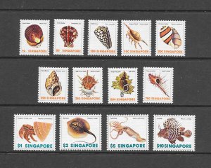 SHELLS - SINGAPORE #263-75 MNH