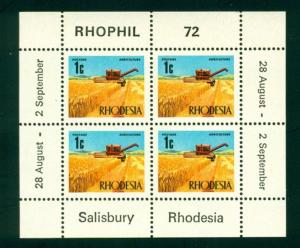 Rhodesia Scott #275b MNH MINISHEET RHOPHIL '72 Philately CV$3+