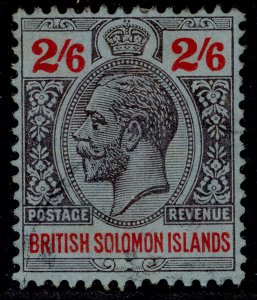 BRITISH SOLOMON ISLANDS GV SG35, 2s 6d black & red/blue, FINE USED. Cat £20.