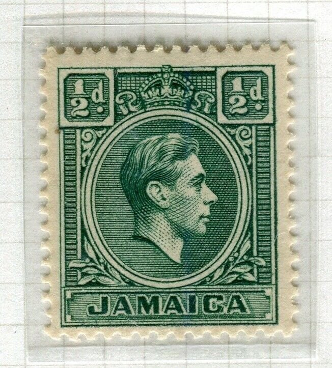 JAMAICA; 1938 early GVI issue fine Mint hinged 1/2d. value