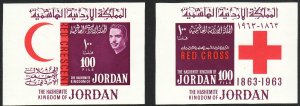 1963 Jordan Red Cross / Red Crescent imperf S/S MNH Sc# 412a 418a CV $50.00