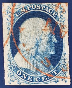 United States, Scott #7, F-VF used, SEE FULL DESCRIPTION