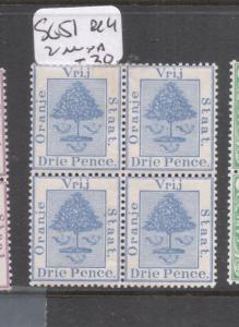 Orange Free State SG 51 Block of Four Two MNH (4dgr)