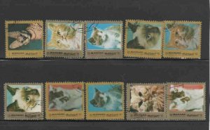 MANAMA 1968 CATS SET OF 10 MINT VF NH O.G CTO (M30)