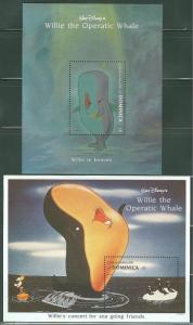 DOMINICA DISNEY  WILLIE THE WHALE SET OF  S/S  SCOTT #1632/3  MINT NEVER HINGED 