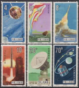 China PRC 1986 T108 Space Flight Stamps Set of 6 MNH