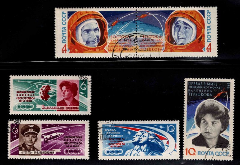 Russia Scott 2748-2753 Used CTO Space flight stamp set typical cancel