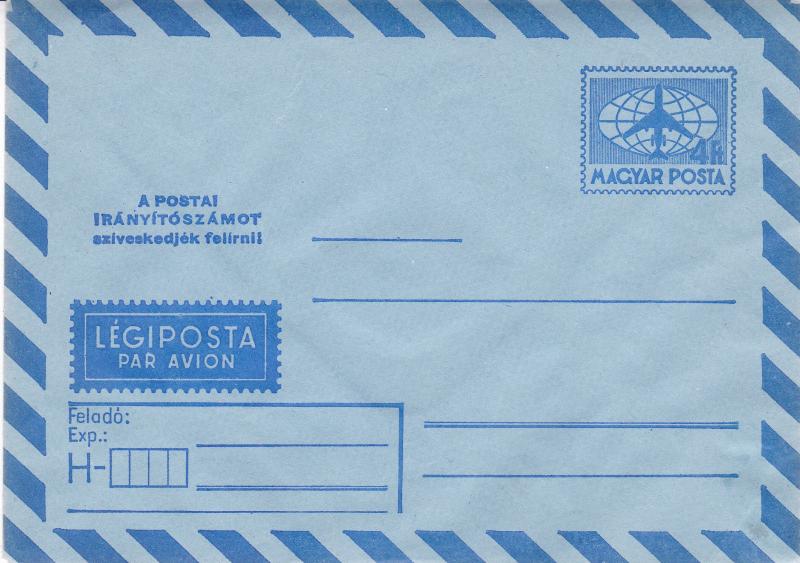 Hungary 4ft Airmail Envelope Unused VGC