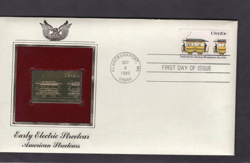 2060 Electric Streetcar, FDC PCS Gold Replica