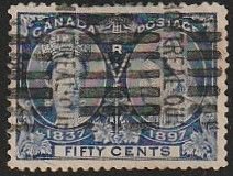 1897 Fifty Cent Jubilee   Sc# 60   FVF Used   Brilliant Color