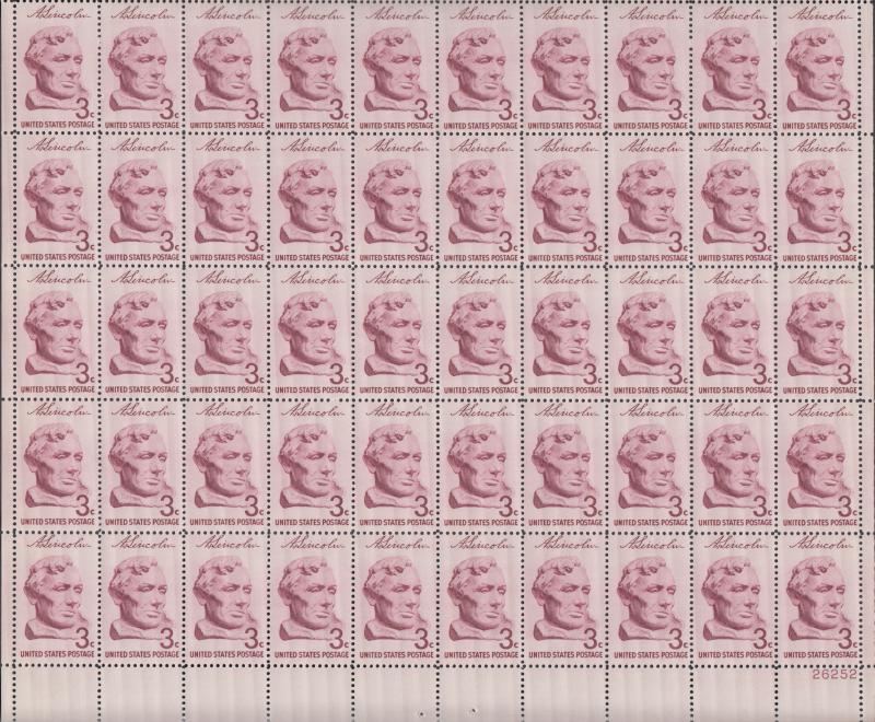 US #1114   Abraham Lincoln   Full sheet of 50  MNH