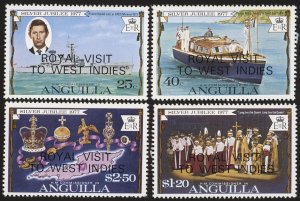 ANGUILLA Sc 297-300 VF/MNH - 1977  Ovpt ROYAL VISIT/TO WEST INDIES-Complete Set