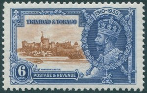 Trinidad & Tobago 1935 6c brown & deep blue Jubilee SG241 unused