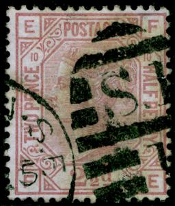 SG141, 2½d rosy mauve plate 10, USED. Cat £95. FE 