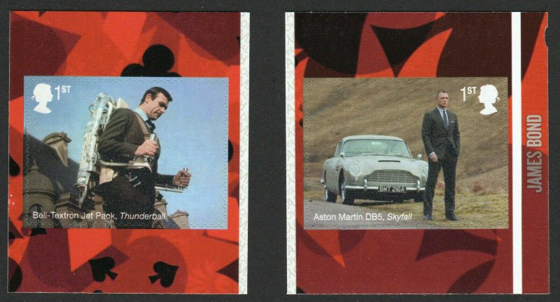 2020 S.G. 4339/4340 - JAMES BOND 1st CLASS S/A FROM BOOKLET PM72 UNMOUNTED MINT