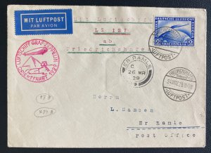 1929 Germany Graf Zeppelin LZ 127 Orient Flight Cover to Er Ramle Palestine