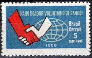 ZAYIX Brazil 1108 MNH NG As Issued Blood Donor's Day Hands Medical 062723S119M