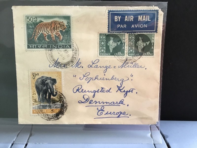 India Air Mail to Denmark  stamp cover R31651