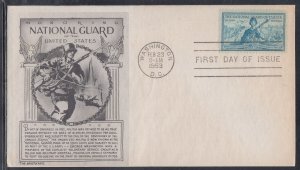 United States Scott 1017 Aristocrats FDC - National Guard Issue