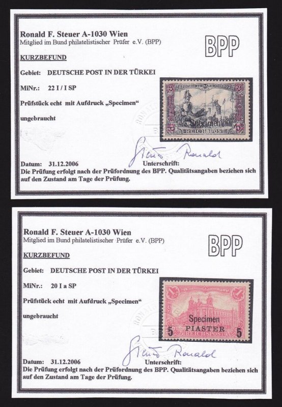 GERMAN POs in TURKEY 1900 Reichpost set SPECIMEN RARE!