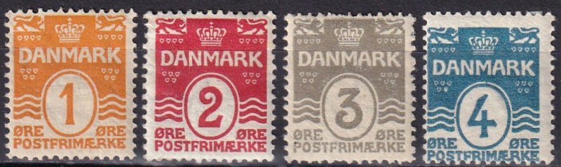 Denmark #57-60  F-VF Unused  CV $23.75  (Z8210)