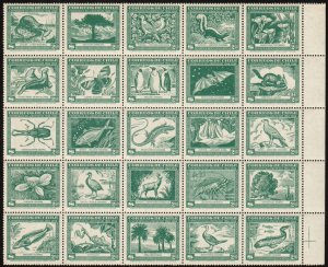 ✔️ CHILE 1948 - FAUNA CLAUDIO GAY SHEETS - SC. 254/255 C124 ** MNH  LUXE 220$