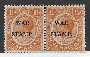 Jamaica Sc #MR8a 1 1/2p pair with missing period variety LH VF