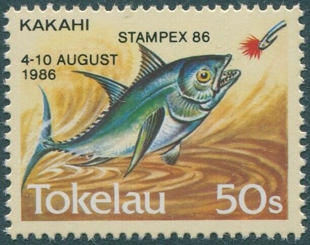 Tokelau 1986 SG114a 50s Fish Stampex overprint MNH 