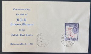 1955 Basseterre St Kitts First Day Cover FDC Royal Visit HRH Princess Margaret