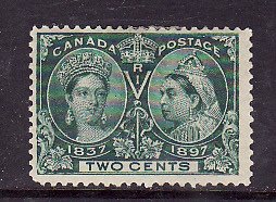 Canada-Sc#52- Unused heavy hinge 2c green Diamond Jubilee QV-og-1897-cdn1127-