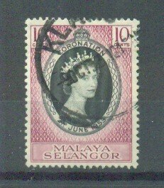 Malaya - Selangor sc# 101 used cat value $.25