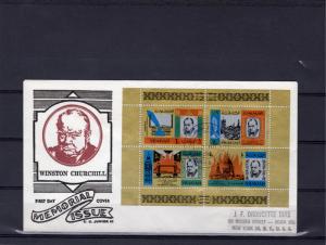 Sharjah 1966 Mi#Bl.16A Sir Wiston Churchill Memorial S/S Perforated FDC