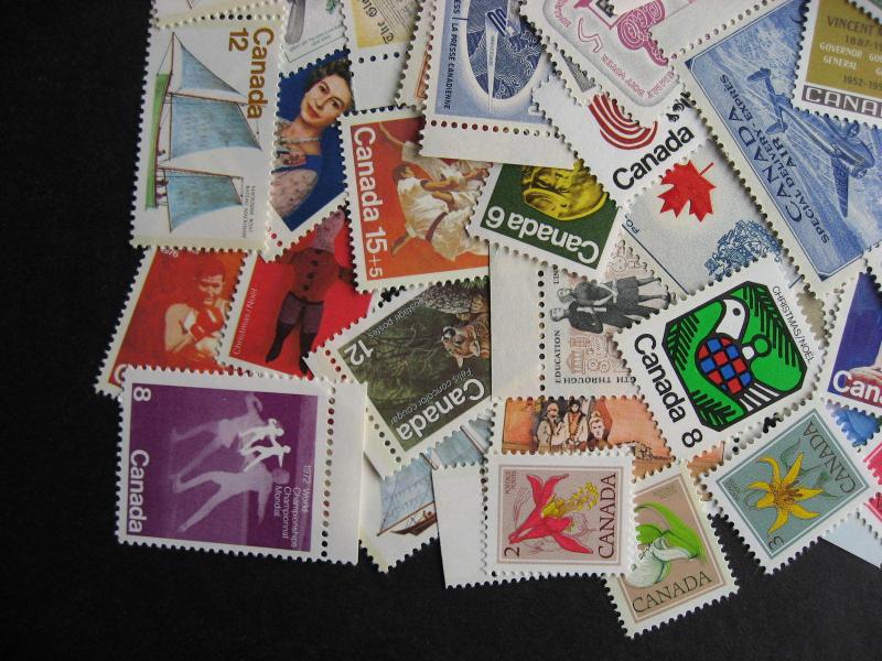 CANADA 80 different mostly MNH some higher FV stuff scattered, check them