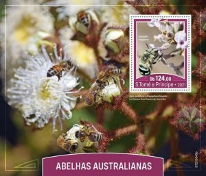 St Thomas - 2021 Australian Bees, Blue-banded - Stamp Souvenir Sheet - ST210543b