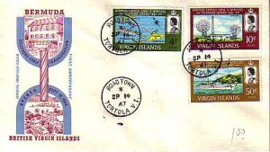 British Virgin Islands, First Day Cover, Telephone and Telegraph, Maps, Ships