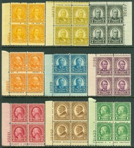 EDW1949SELL : USA 1926-34 Scott #632-35, 637-40, 642 P/B of 4. F-VF MNH Cat $260