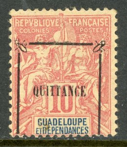 Guadeloupe 1901 French Colony 1¢ Rose Red QUITTANCE SG #49v Mint D931