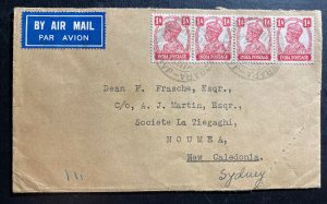 1948 Bara Jamda India Airmail Cover to Noumea New Caledonia 