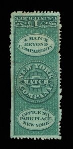 GENUINE SCOTT #RO138b PRIVATE DIE NEW YORK MATCH CO. ON SILK PAPER #13905