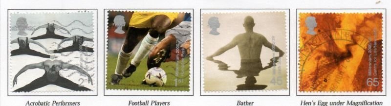 Great Britain Sc 1926-1929 2000 Body & Bone Millennium stamp set used