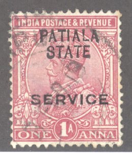 India- Convention States, Patiala, Scott #o31, Used