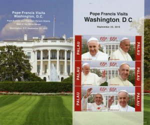 Palau 2015 MNH Religion Stamps Pope Francis Visits Washington White House 6v M/S 