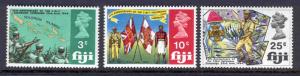 FIJI MNH 277-279 25TH ANNIVERSARY OF THE F.M.F. SOLOMAN'S CAMPAIGN