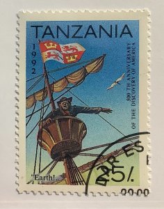 Tanzania 1992 Scott 988 CTO - 25sh, Sighting of Land, Discovery of America