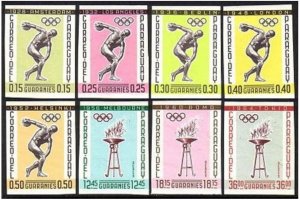 Paraguay 707-714 imperf pairs, MNH. Mi 1111-1118. Olympic Games, History, 1962.