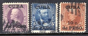 Cuba #224-226  F/VF  Used  CV $9.75  .....   1550452